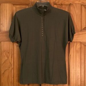 EUC Vintage CSL Cherry Stix Ltd. Mock Neck Top Blouse Size M